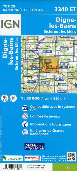 Produktbild: Digne-les-Bains.Sisteron.Les M&eacute;es 1:25 000