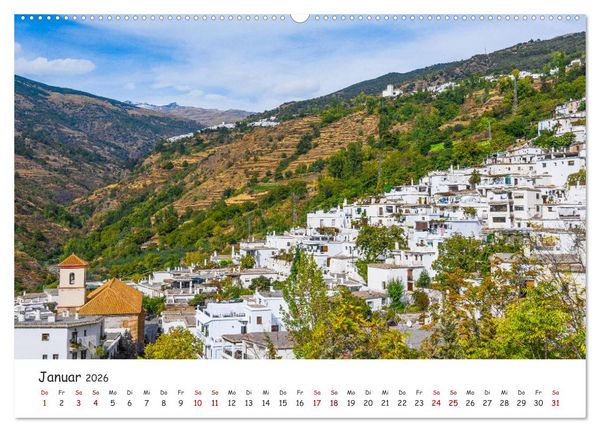 Produktbild: Andalusien - Wei&szlig;e D&ouml;rfer und wilde Natur (hochwertiger Premium Wandkalender 2026 DIN A2 quer), Kunstdruck in Hochglanz