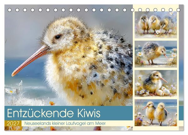 Produktbild: Entz&uuml;ckende Kiwis. Neuseelands kleiner Laufvogel am Meer (Tischkalender 2027 DIN A5 quer), CALVENDO Monatskalender