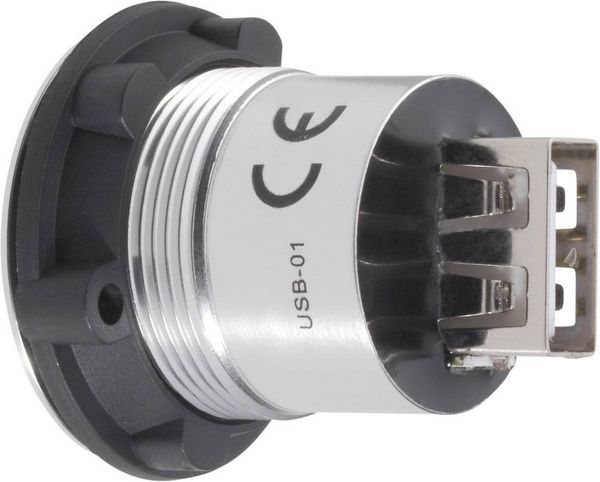 Produktbild: TRU COMPONENTS USB-01 USB-Einbaubuchse 2.0 Buchse, Einbau USB-Buchse Typ A auf USB-Buchse Typ A Inhalt: 1 St.