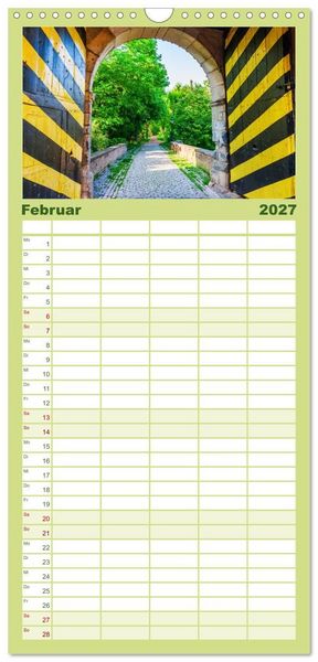 Produktbild: Familienplaner 2027 - Bedburg Alt-Kaster mit 5 Spalten (Wandkalender, 21 x 45 cm) CALVENDO