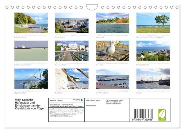 Produktbild: Mein Sassnitz - Hafenstadt und Erholungsort an der Kreidek&uuml;ste von R&uuml;gen (Wandkalender 2026 DIN A4 quer), CALVENDO Monatskalender