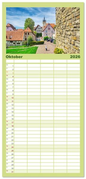 Produktbild: Familienplaner 2026 - Bad Wimpfen - Kurstadt am Neckar mit 5 Spalten (Wandkalender, 21 x 45 cm) CALVENDO