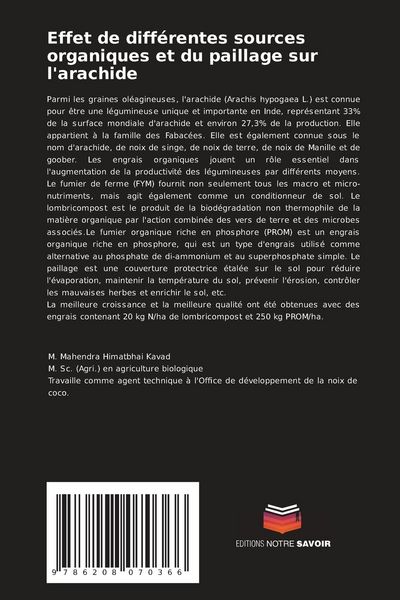 Produktbild: Effet de diff&eacute;rentes sources organiques et du paillage sur l'arachide