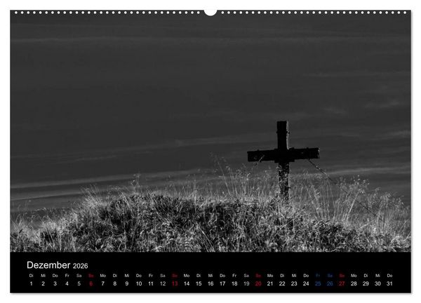 Produktbild: BERGE IN SCHWARZ WEISS (Wandkalender 2026 DIN A2 quer), CALVENDO Monatskalender