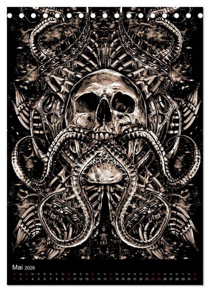 Produktbild: BLOODBOY/ HORROR ILLUSTRATION V1 (Tischkalender 2026 DIN A5 hoch), CALVENDO Monatskalender