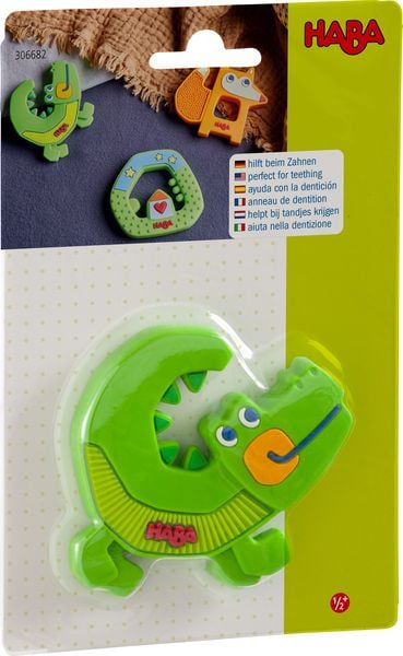 HABA Greifling Kroko mit Rillen grün