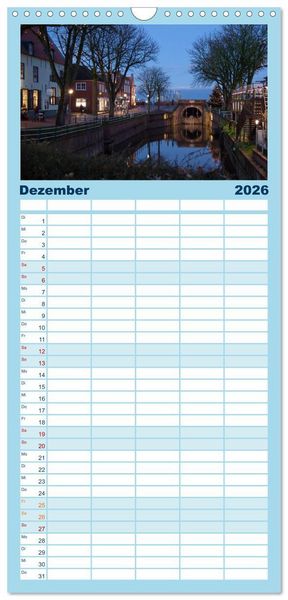 Produktbild: Familienplaner 2026 - Fischerdorf Greetsiel. Bezauberndes Warfendorf der Krummh&ouml;rn mit 5 Spalten (Wandkalender, 21 x 45 cm) CALVENDO