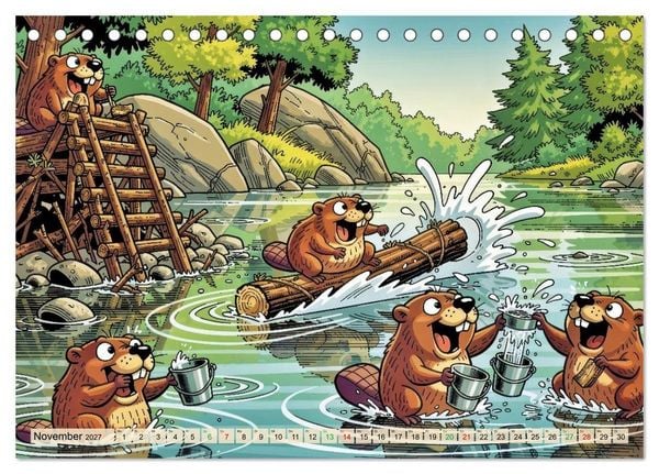 Produktbild: Lustige Biber - Comic (Tischkalender 2027 DIN A5 quer), CALVENDO Monatskalender