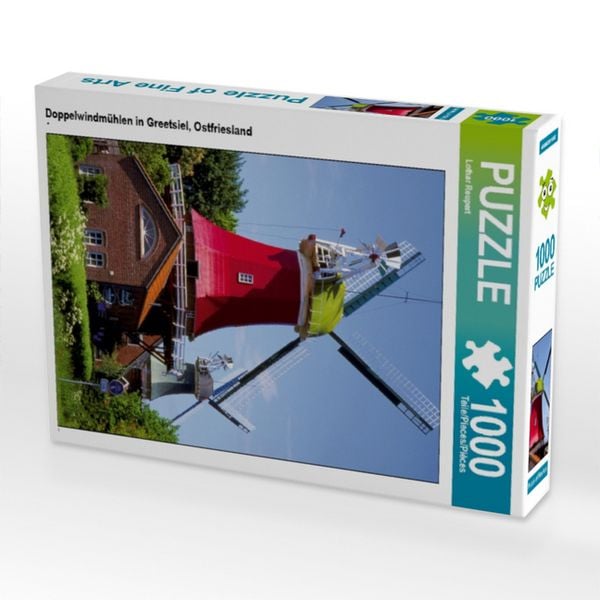 CALVENDO Puzzle Doppelwindmühlen in Greetsiel, Ostfriesland | 1000 Teile Lege-Größe 64x48cm Foto-Puzzle für glückliche Stunden