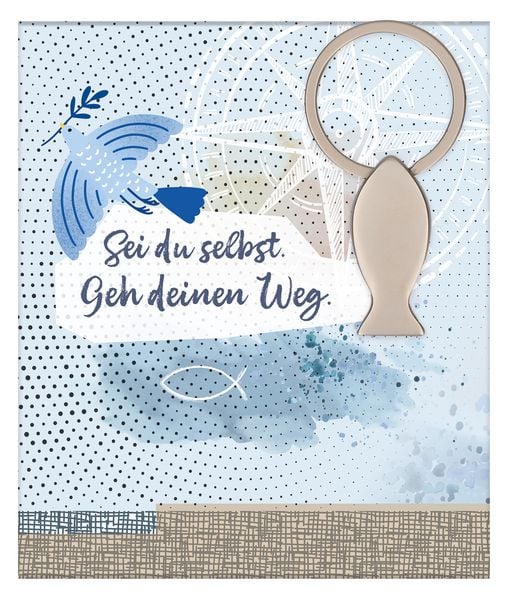 Produktbild: Fisch-Schl&uuml;sselanh&auml;nger - Sei du selbst. Geh deinen Weg.