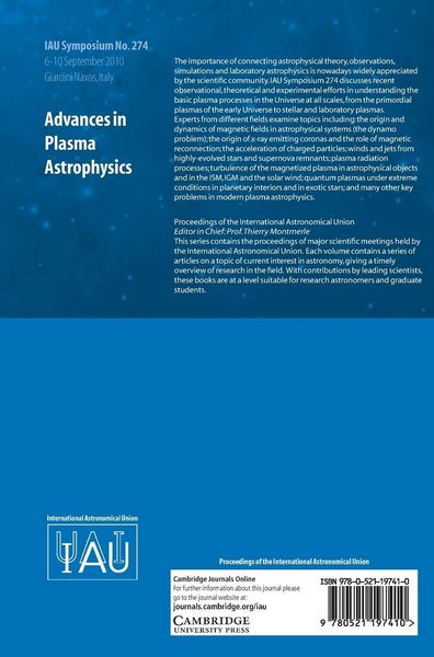 Produktbild: Advances in Plasma Astrophysics (IAU S274)