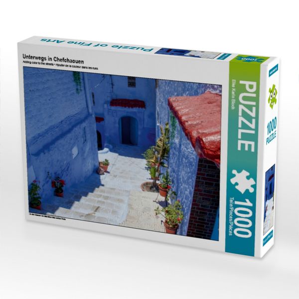Produktbild: CALVENDO Puzzle Unterwegs in Chefchaouen | 1000 Teile Lege-Gr&ouml;&szlig;e 64x48cm Foto-Puzzle f&uuml;r gl&uuml;ckliche Stunden