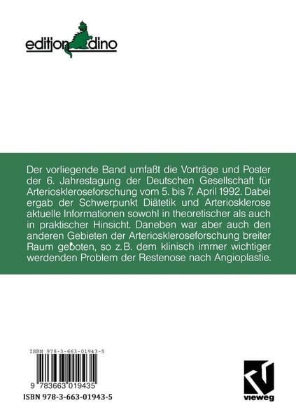 Produktbild: Di&auml;tetik und Arteriosklerose