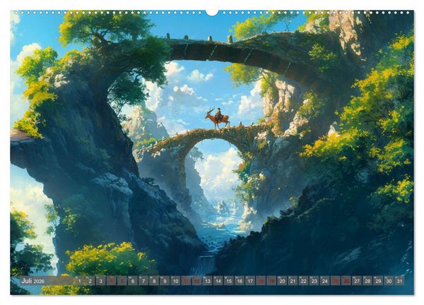 Produktbild: Spaziergang durch Anime Welten (Wandkalender 2026 DIN A2 quer), CALVENDO Monatskalender