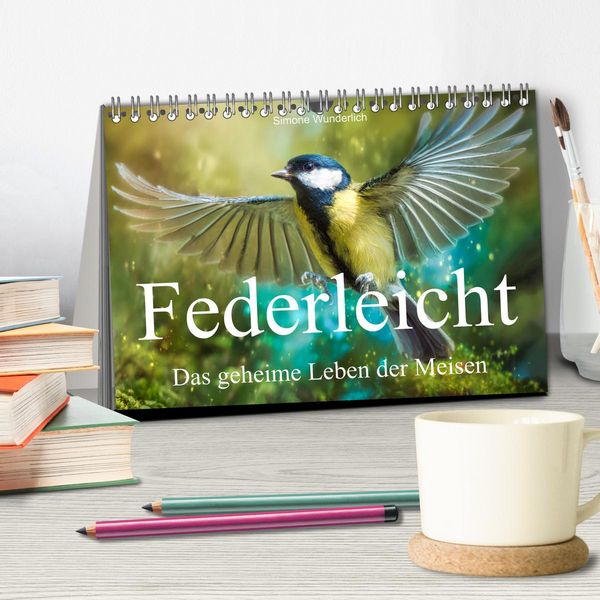 Produktbild: Federleicht - Das geheime Leben der Meisen (Tischkalender 2027 DIN A5 quer), CALVENDO Monatskalender