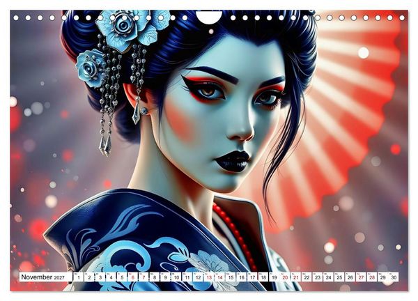 Produktbild: Dunkle Eleganz der Geishas (Wandkalender 2027 DIN A4 quer), CALVENDO Monatskalender