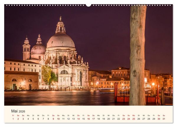 Produktbild: Venedig bei Tag und Nacht (hochwertiger Premium Wandkalender 2026 DIN A2 quer), Kunstdruck in Hochglanz