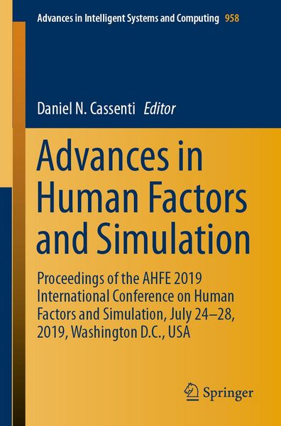 Produktbild: Advances in Human Factors and Simulation