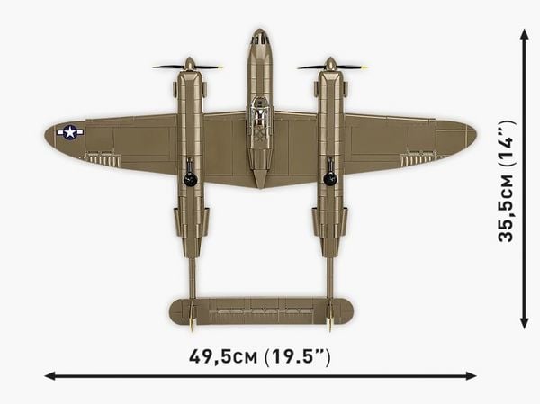 Produktbild: COBI Historical Collection 5763 - Lockheed P-38 Lightning (H), WWII, WWII, Bausatz 1:32, 650 Klemmbausteine/1 Figur