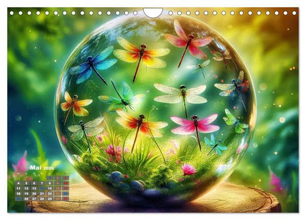 Produktbild: Libellen in einer Glaskugel (Wandkalender 2026 DIN A4 quer), CALVENDO Monatskalender