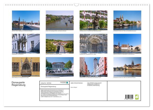 Produktbild: Donauperle Regensburg (Wandkalender 2026 DIN A2 quer), CALVENDO Monatskalender