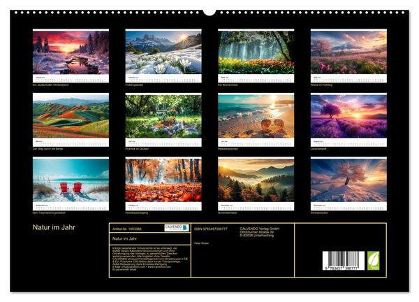 Produktbild: Natur im Jahr (hochwertiger Premium Wandkalender 2026 DIN A2 quer), Kunstdruck in Hochglanz