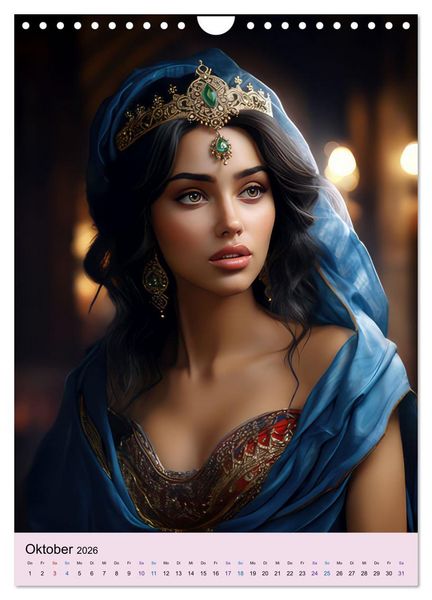 Produktbild: Arabische Prinzessinnen Fantasiebilder (Wandkalender 2026 DIN A4 hoch), CALVENDO Monatskalender