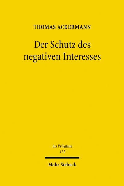 Produktbild: Der Schutz des negativen Interesses