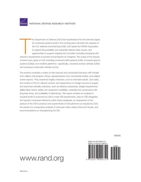 Produktbild: Characterizing the Uncrewed Systems Industrial Base