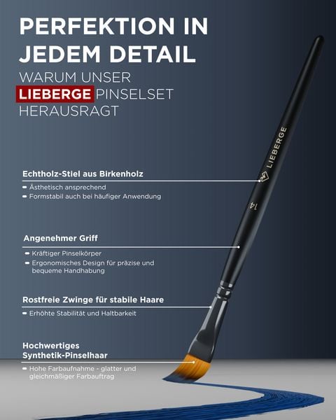 Produktbild: LIEBERGE K&uuml;nstlerpinsel Klassik &brvbar; 12 Pinsel