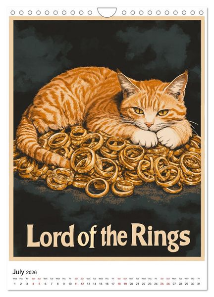 Produktbild: If Movies where full of Cats (Wall Calendar 2026 DIN A4 portrait), CALVENDO 12 Month Wall Calendar