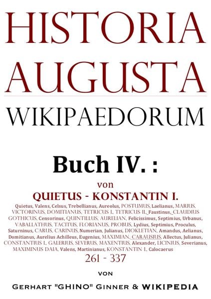 Produktbild: Historia Augusta Wikipaedorum / Historia Augusta Wikipaedorum Buch IV.