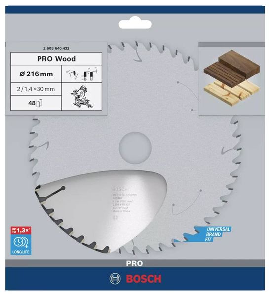 Produktbild: Bosch Accessories Optiline 2608640432 Hartmetall Kreiss&auml;geblatt 216 x 30 x 2 mm Z&auml;hneanzahl: 48 1 St.