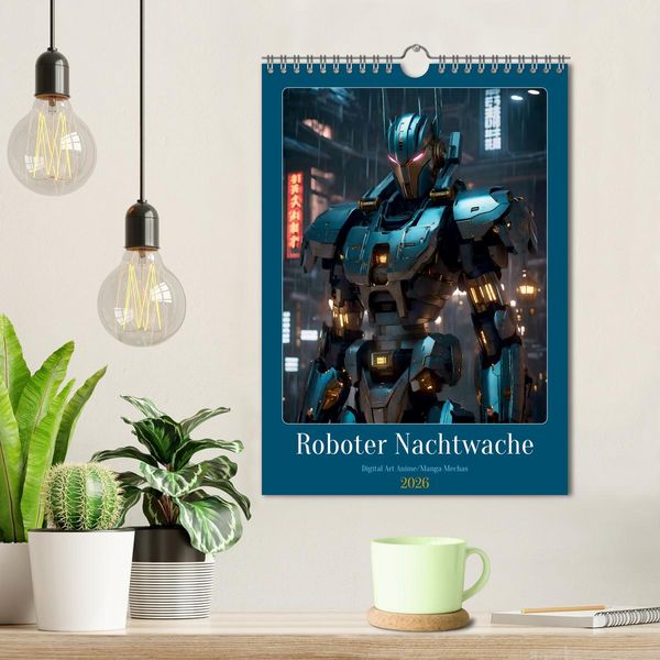 Produktbild: Roboter Nachtwache (Wandkalender 2026 DIN A4 hoch), CALVENDO Monatskalender