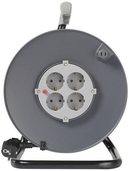 Produktbild: Sygonix SY-5655928 Kabeltrommel 50m Schwarz Schutzkontakt-Stecker