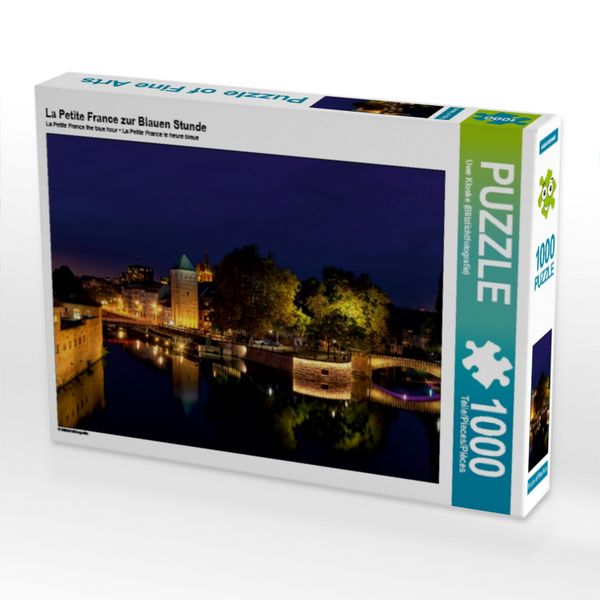 Produktbild: CALVENDO Puzzle La Petite France zur Blauen Stunde | 1000 Teile Lege-Gr&ouml;&szlig;e 64 &times; 48 cm Foto-Puzzle f&uuml;r gl&uuml;ckliche Stunden