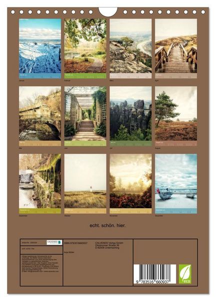 Produktbild: echt. sch&ouml;n. hier. (Wandkalender 2026 DIN A4 hoch), CALVENDO Monatskalender
