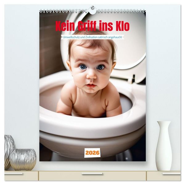 Produktbild: Kein Griff ins Klo . Umweltschutz und Zivilisation satirisch angehaucht (hochwertiger Premium Wandkalender 2026 DIN A2 hoch), Kunstdruck in Hochglanz