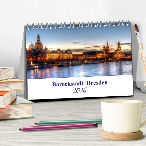 Produktbild: Barockstadt Dresden (Tischkalender 2026 DIN A5 quer), CALVENDO Monatskalender