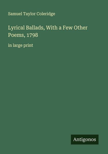 Produktbild: Lyrical Ballads, With a Few Other Poems, 1798