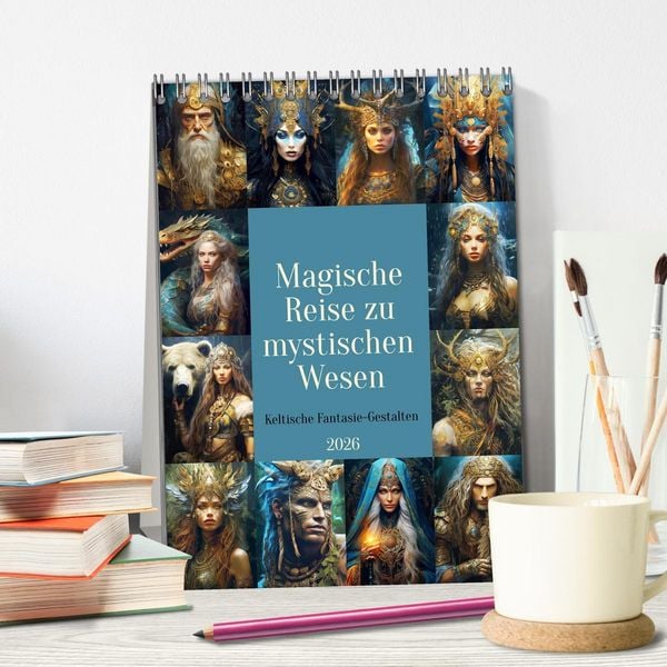 Produktbild: Magische Reise zu mystischen Wesen. Keltische Fantasie-Gestalten (Tischkalender 2026 DIN A5 hoch), CALVENDO Monatskalender