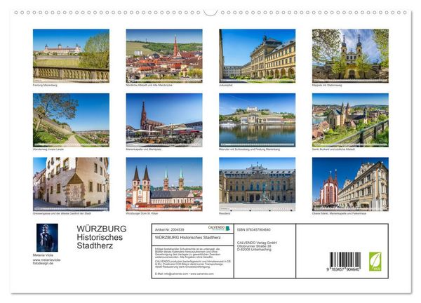 Produktbild: W&Uuml;RZBURG Historisches Stadtherz (hochwertiger Premium Wandkalender 2026 DIN A2 quer), Kunstdruck in Hochglanz