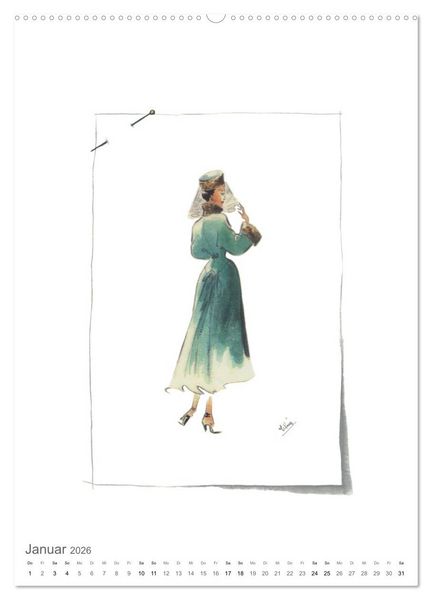 Produktbild: FIGURINEN 2026 - Fashion von 1949 - Originale von Elina Ruffinengo (hochwertiger Premium Wandkalender 2026 DIN A2 hoch), Kunstdruck in Hochglanz