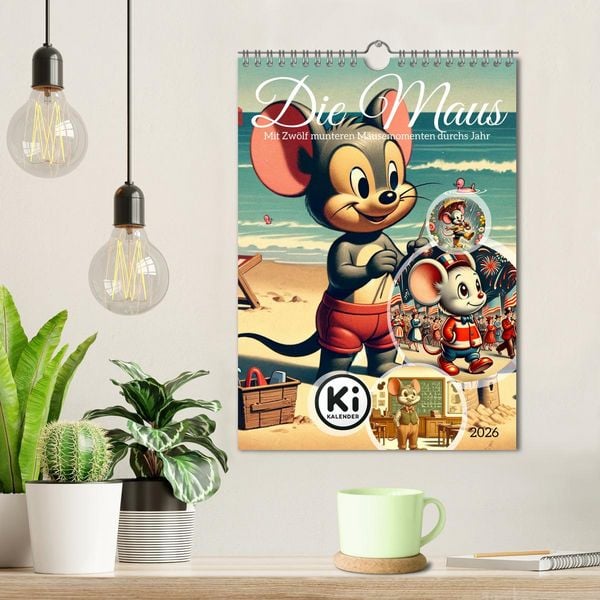 Produktbild: Die Maus - Mit Zw&ouml;lf munteren M&auml;usemomenten durchs Jahr (Wandkalender 2026 DIN A4 hoch), CALVENDO Monatskalender
