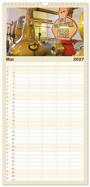Produktbild: Familienplaner 2027 - Whisky: Reine Geschmacksache mit 5 Spalten (Wandkalender, 21 x 45 cm) CALVENDO
