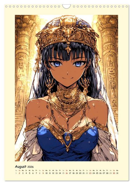 Produktbild: Im alten &Auml;gypten. Manga-M&auml;dchen im Pharaonenland (Wandkalender 2026 DIN A3 hoch), CALVENDO Monatskalender