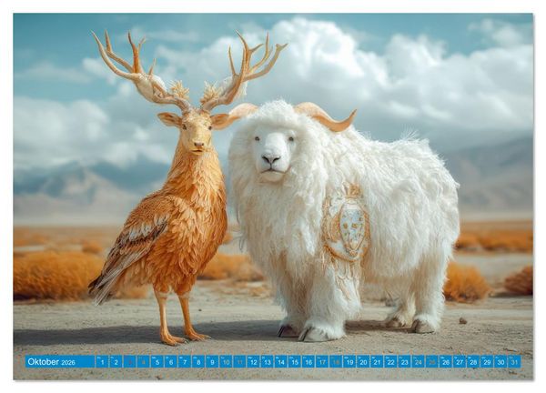 Produktbild: Tierisch hybride Sch&ouml;nheiten - Kreaturen (Wandkalender 2026 DIN A3 quer), CALVENDO Monatskalender