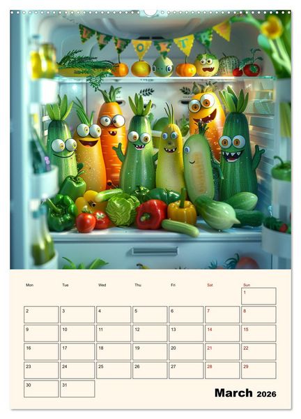 Produktbild: The Light ist still on in the Fridge (High Quality Premium Wall Calendar 2026 DIN A2 portrait),CALVENDO 12 Month Wall Calendar