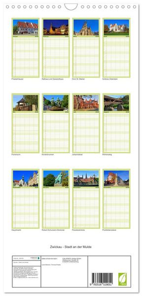 Produktbild: Familienplaner 2026 - Zwickau - Stadt an der Mulde mit 5 Spalten (Wandkalender, 21 x 45 cm) CALVENDO
